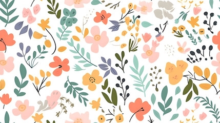 simple wildflower soft light floral background wallpaper pattern