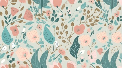 simple wildflower soft light floral background wallpaper pattern