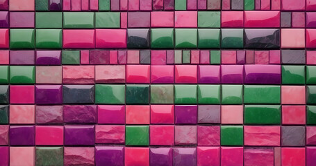 Elegant beautiful colorful wall with tiles