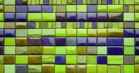 Elegant beautiful colorful wall with tiles