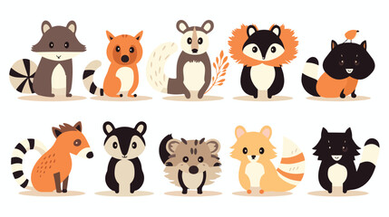 cute wild animals skunk raccoon mouse hamster Safari