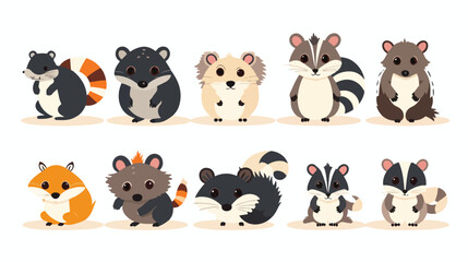 cute wild animals skunk raccoon mouse hamster Safari