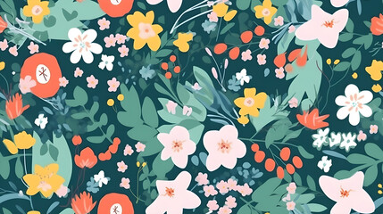 simple wildflower illustration floral background wallpaper pattern
