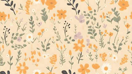 Obraz premium simple soft yellow light floral leaf background wallpaper pattern