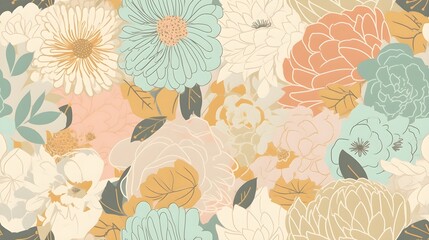 simple soft light floral leaf background wallpaper pattern