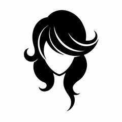 Beauty hear style girl face silhouette vector illustration isolated on a white background.
Beauty girl face logo icon vector.
