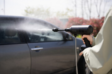 Expert Car Detailing with High-Pressure Washer