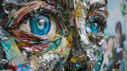 Fototapeta premium Creative Recycled Art Projects in Vibrant Colors.