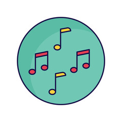 music note icon with white background vector stock illustration