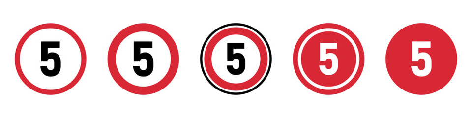 5Mph speed limit vector signs set