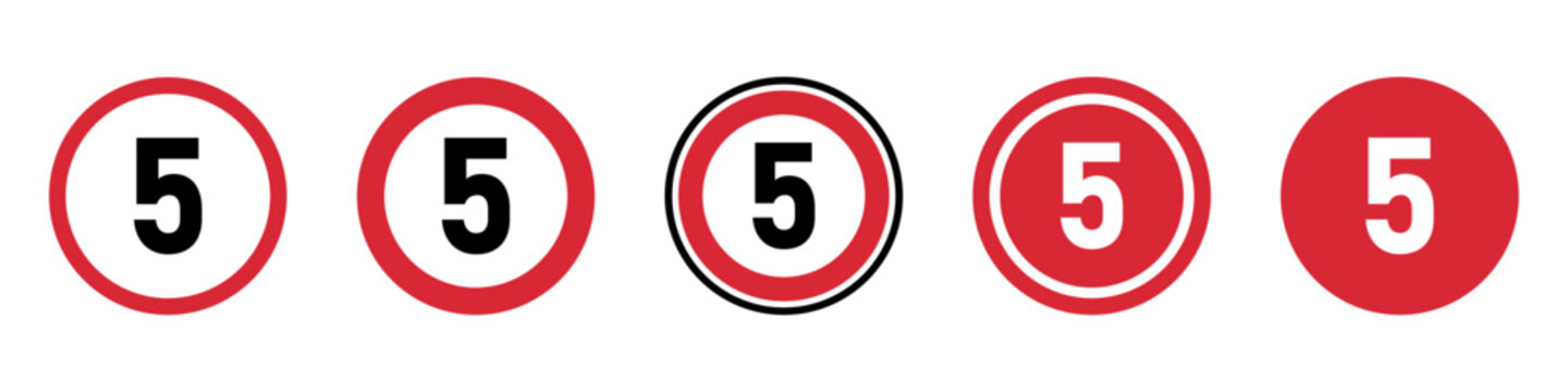 5Mph speed limit vector signs set