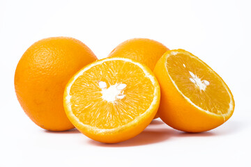 Fresh orange fruit isolated on white background. Clipping path included.