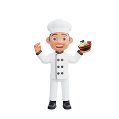 3D illustration of a chef cartoon character design