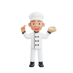 3D illustration of a chef cartoon character design