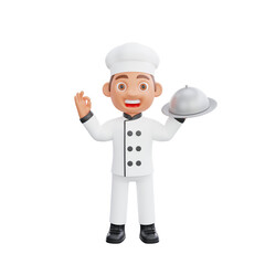3D illustration of a chef cartoon character design