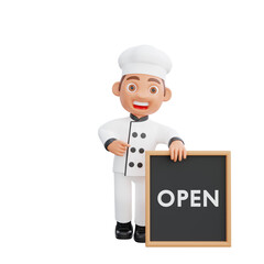 3D illustration of a chef cartoon character design