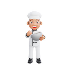 3D illustration of a chef cartoon character design