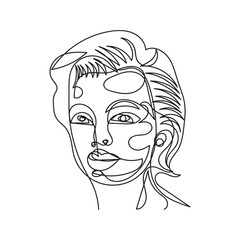 Female minimal design hand drawn one line style drawing, one line art continuous drawing 