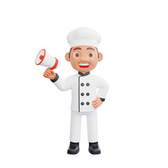 3D illustration of a chef cartoon character design