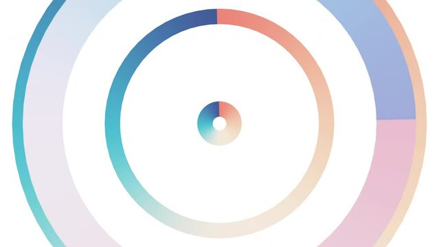 Colorful circles motion design abstract retro background. Seamless looping. 4K footage