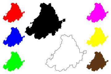 Province of Avila (Kingdom of Spain, Autonomous Community Castile and Leon) map vector illustration, scribble sketch Avila map