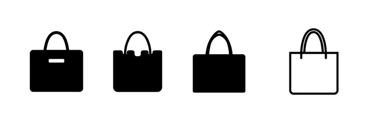 Black and white silhouettes of the Shopping bags