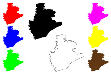 Province of Barcelona (Kingdom of Spain, Autonomous Community Catalonia) map vector illustration, scribble sketch Barcelona map