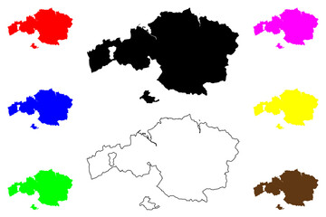 Province of Biscay (Kingdom of Spain, Basque Autonomous Community, Basque Country) map vector illustration, scribble sketch Biscay map