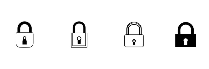 Black and white silhouettes of lock and key