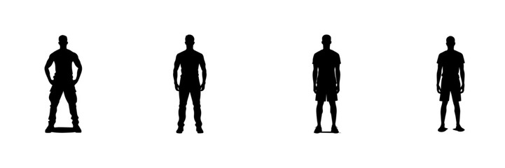 Black and white silhouettes of man