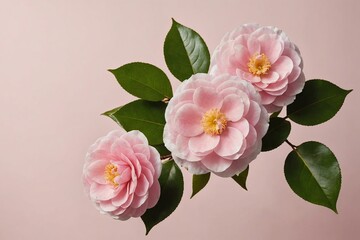 full framed beautiful Camellia flowers, copy space , studio shot