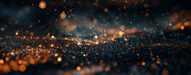 Stunning stock photo depicting a vibrant display of sparkling bokeh lights in blue and orange tones.