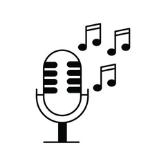 microphone icon with white background vector stock illustration