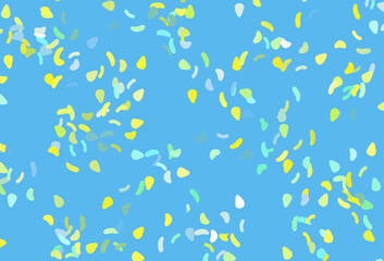 Light Green, Yellow vector template with memphis shapes.