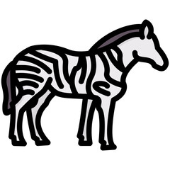 zebra filled outline vector icon