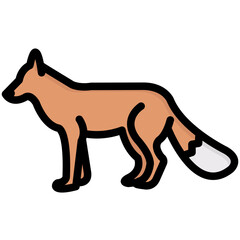 fox filled outline vector icon
