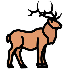 deer filled outline vector icon