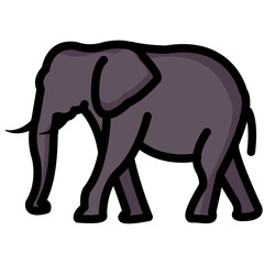 elephant filled outline vector icon