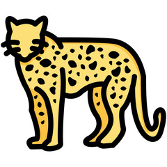 leopard filled outline vector icon