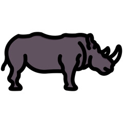 rhino filled outline vector icon