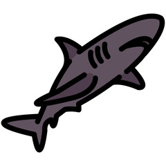 shark filled outline vector icon