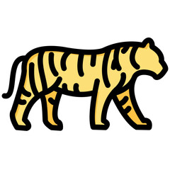 tiger filled outline vector icon