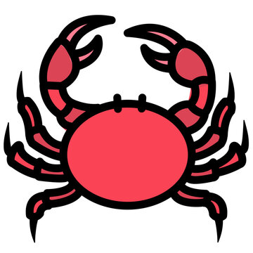 recommend clip art: crab filled outline vector icon