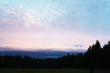 Fototapeta na wymiar Sky landscape with clouds in pastel colors