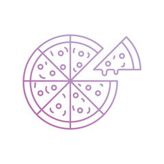 pizza icon with white background vector stock illustration