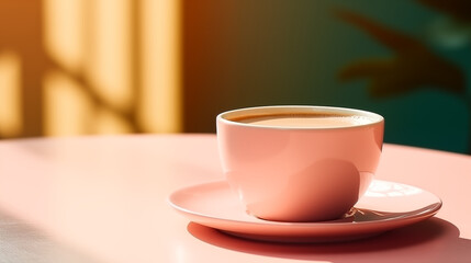 Fototapeta premium coffee cup in pastel light