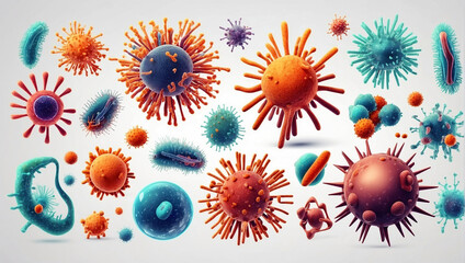 A variety of microorganisms, including bacteria and viruses