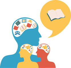 Open Head With Books Inside