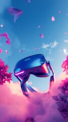 A Vertical Image Of A Virtual Reality Headset.