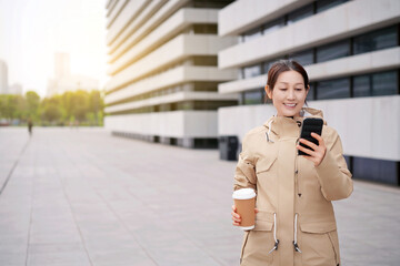 Modern Professional Enjoying a Coffee Break Outdoors